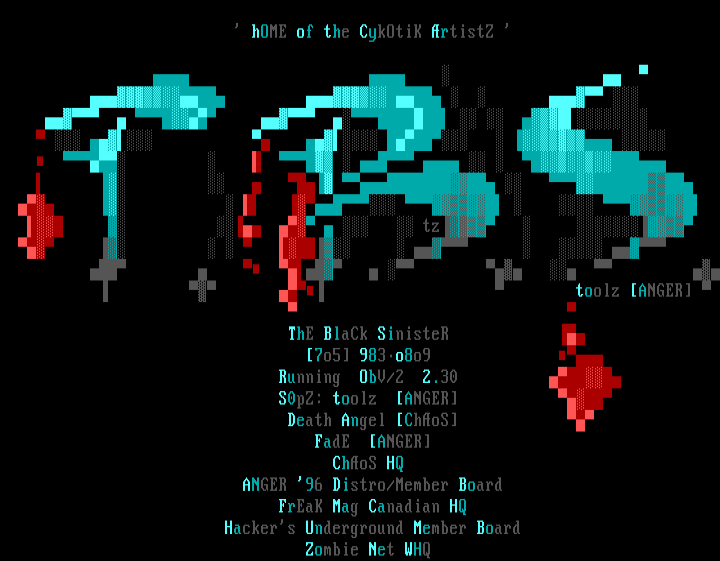 the black sinister font. by toolz