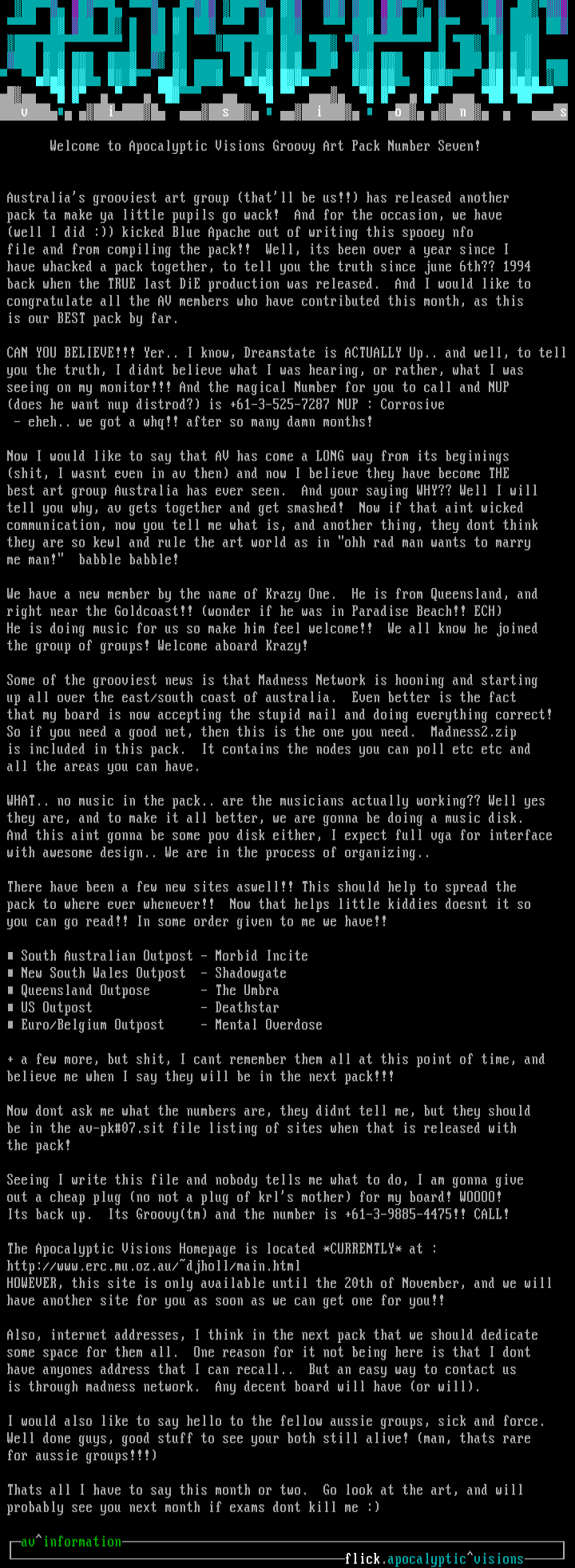 Information File by Apocalyptic Visions