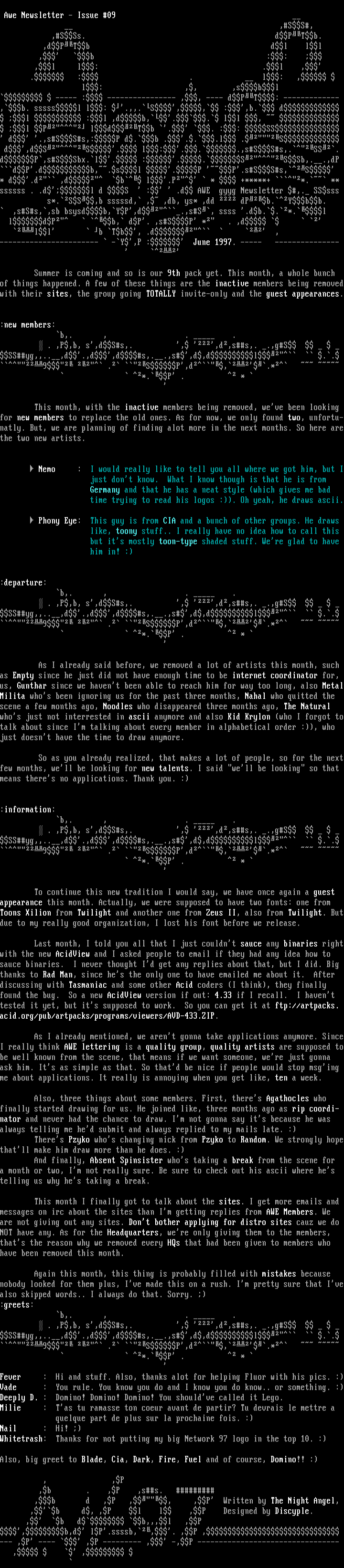 9706 Newsletter by Multiple Artists