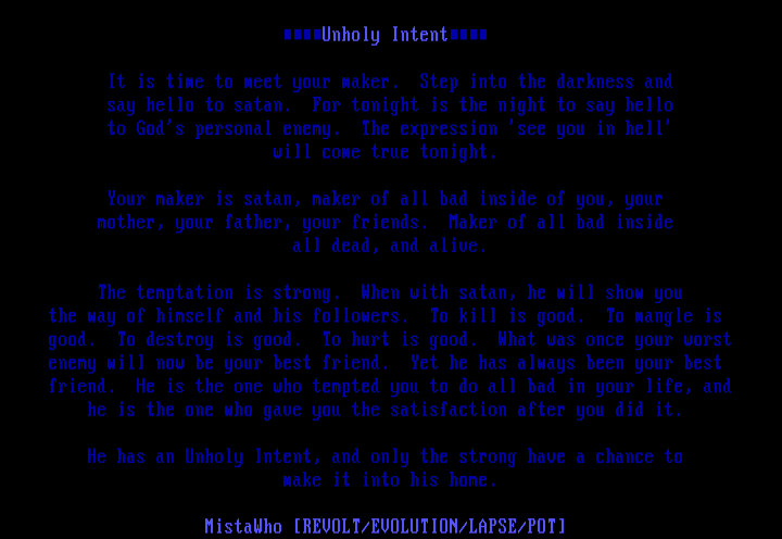 Unholy Intent by Mistawho
