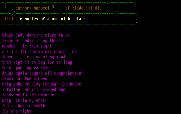 memories of a one night stand by morose1