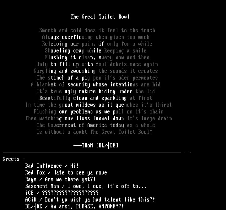 'the great toilet bowl' by tron powerhouse