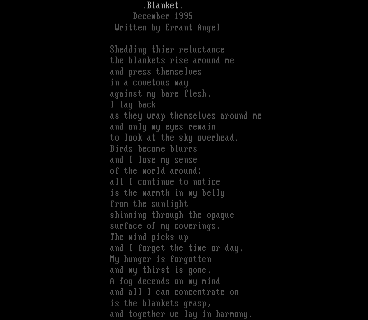'blanket' by errant angel