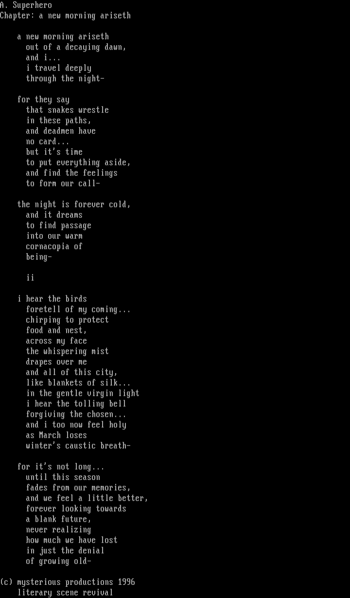 'a new morning ariseth' by mister e