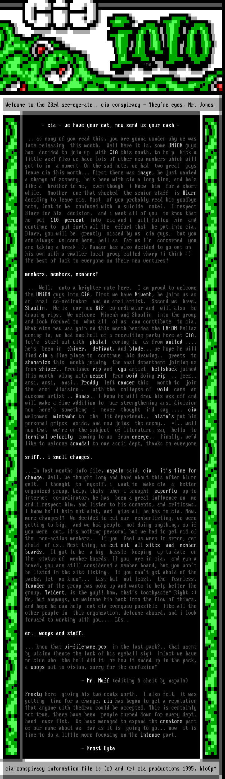 cia pack #23 information file by cia