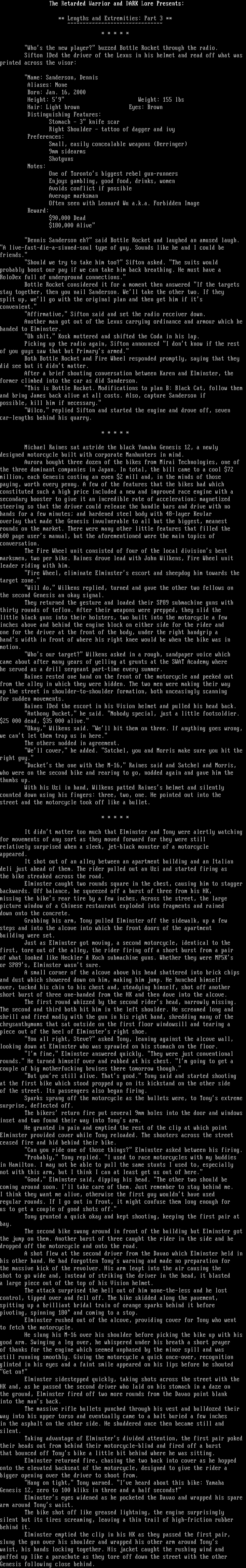 Lengths & Extremities Part 3 by The Retarded Warrior