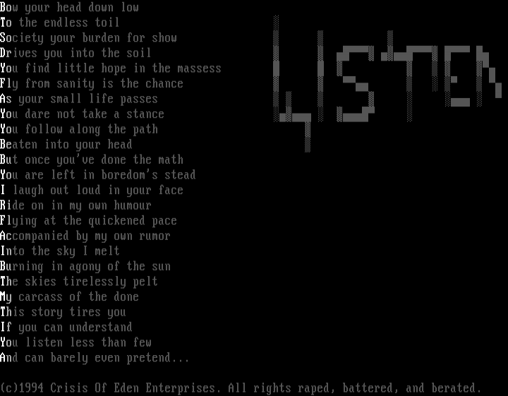 "Listen" by Crisis