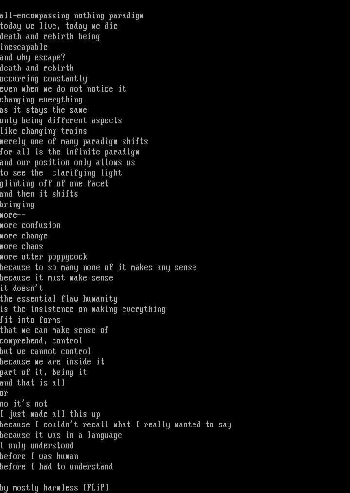 all-encompassing nothing paradigm by Mostly Harmless