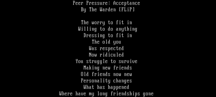 Peer Pressure: Acceptance by The Warden