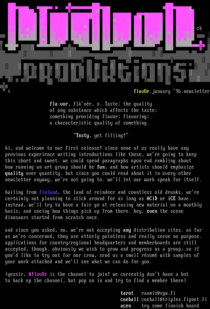 january newsletter by flavOr productions
