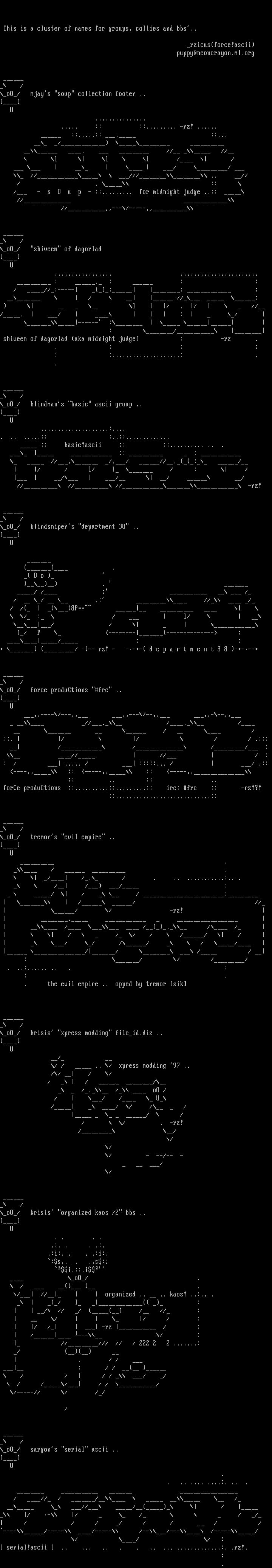 Ascii Colly by Rzicus