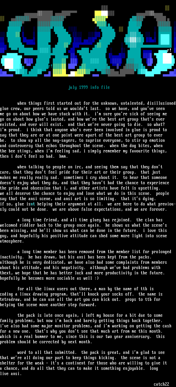 july 1999 info file by glue