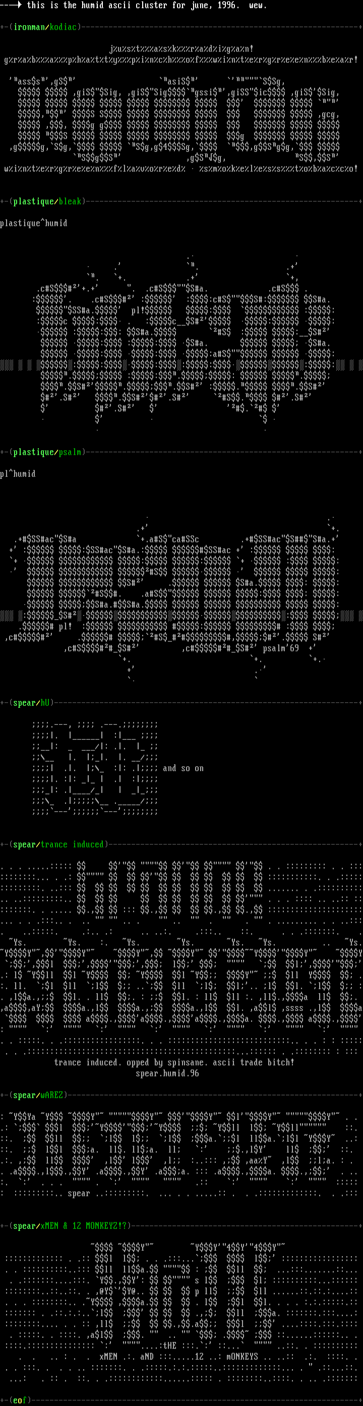 hUmid ascii cluster (a) by hUmid members