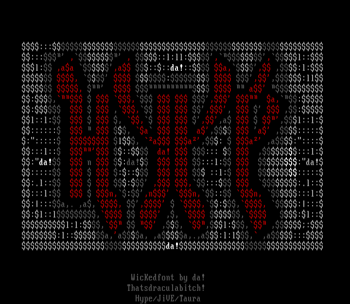" Hype promo ascii 001 " by Dracula