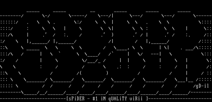 spider virii ascii by Gravedigger