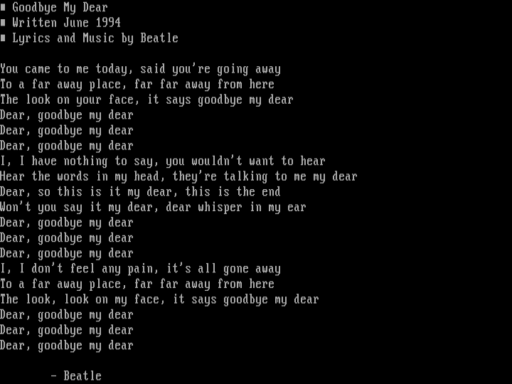 Goodbye My Dear by Beatle