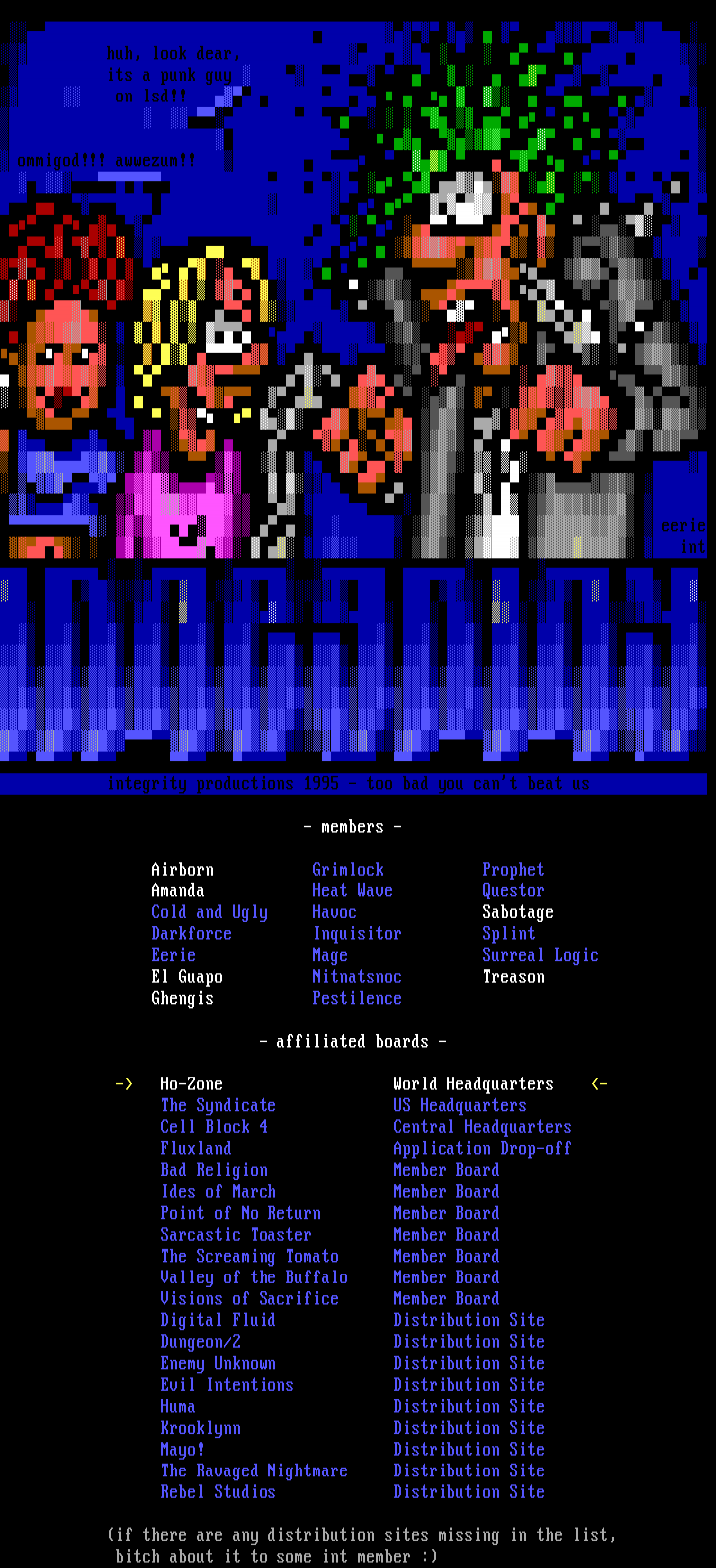 Integrity Memberlist - August 1995