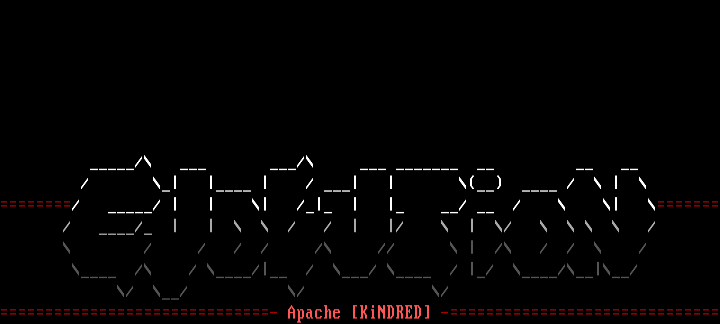 Evolution Logo ASCii in IBM Colors by Apache