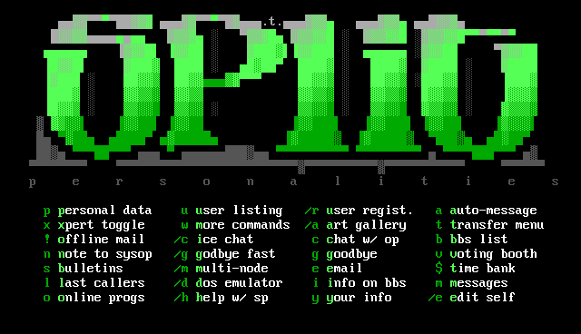 O7.O4.96 Split Personalities Menu