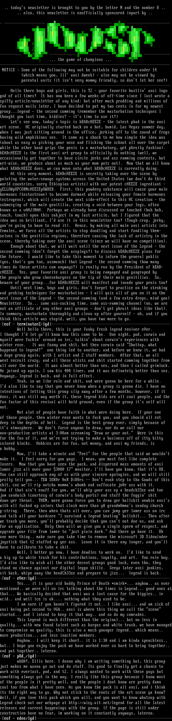 Legend Newsletter by Legend