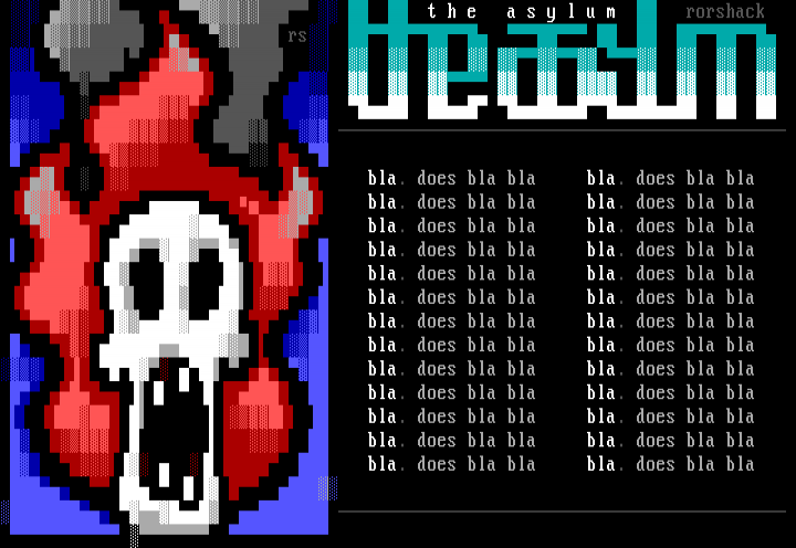 the asylum, main menu by rorshack