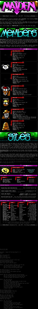 maiden: info - august 1997 by maiden staff