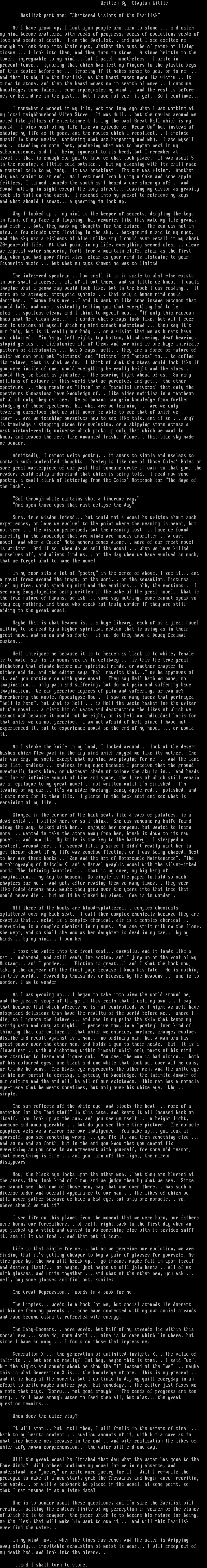 Shattered Visions of the Basilisk by Gangreen