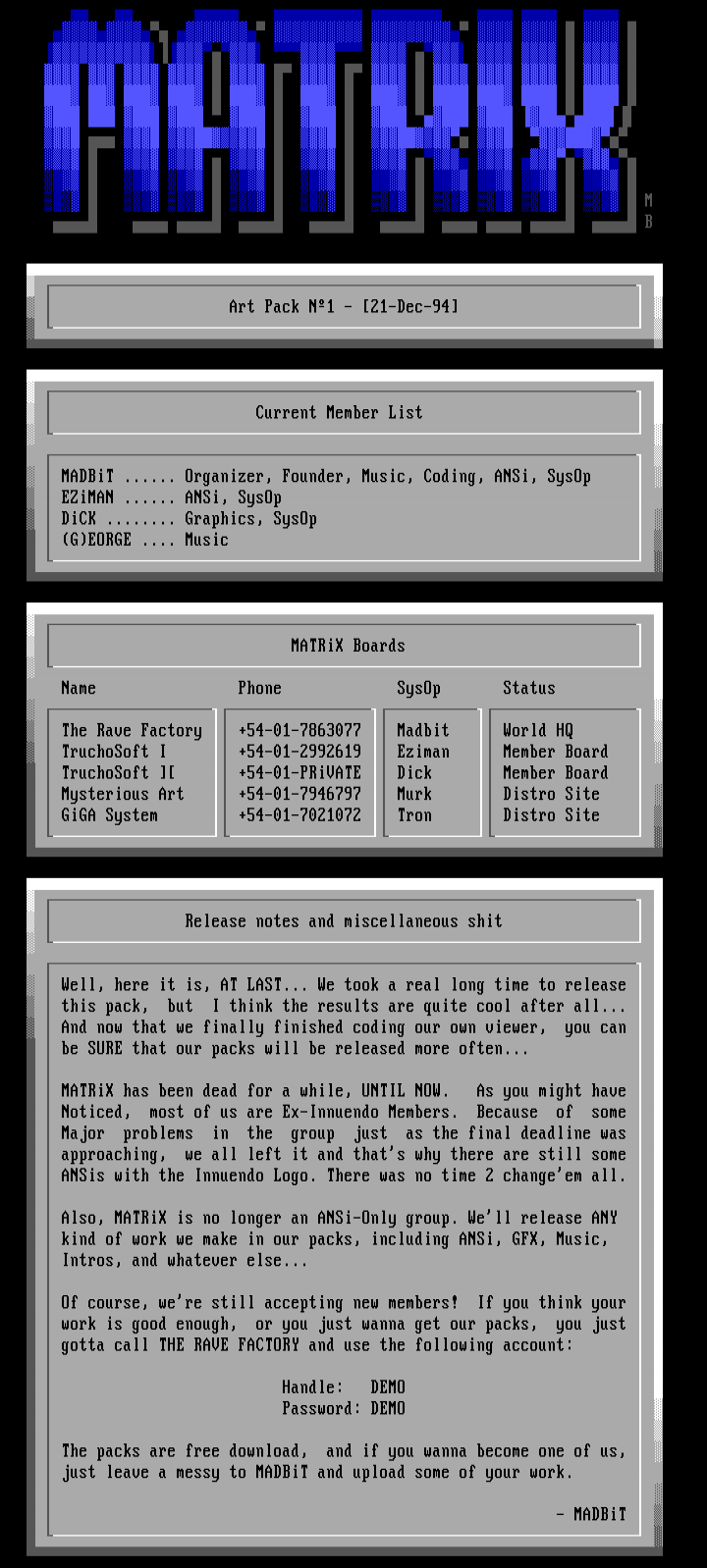 MATRiX Info File