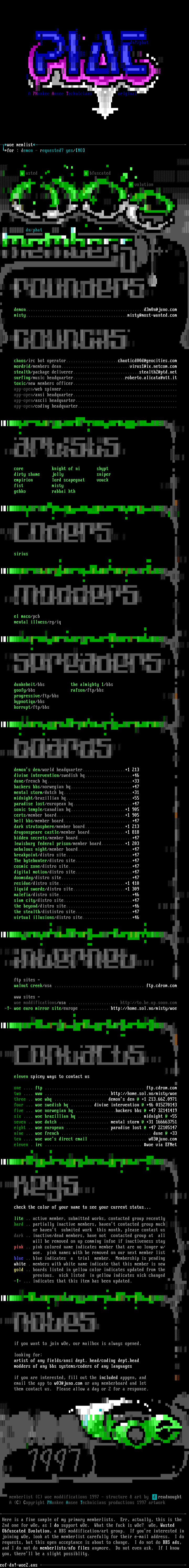 wOe 12/96 - 1/97 memberlist by dreadnought