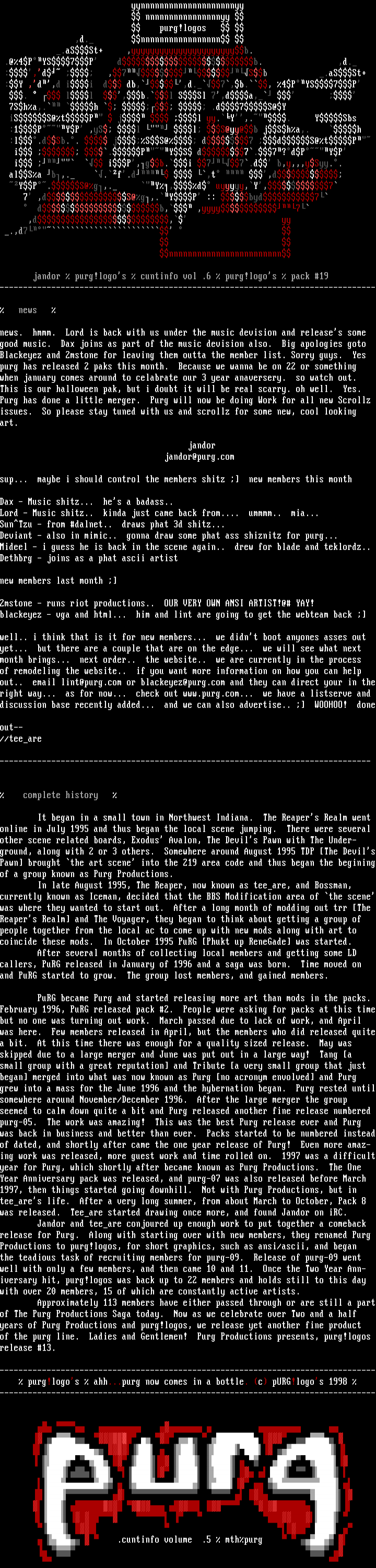 purg information by jandor/tee_are