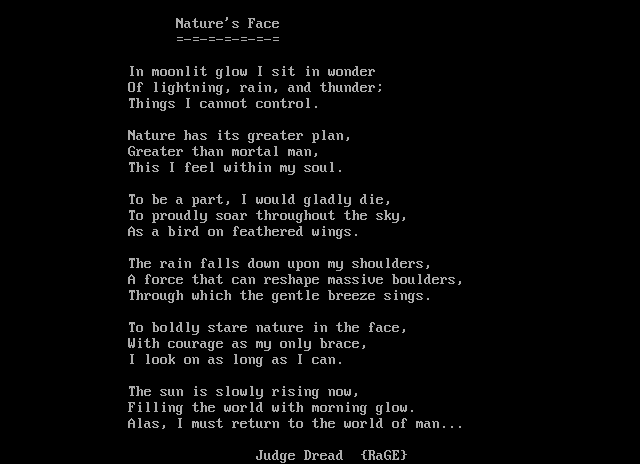 Natures Face by Judge Dread