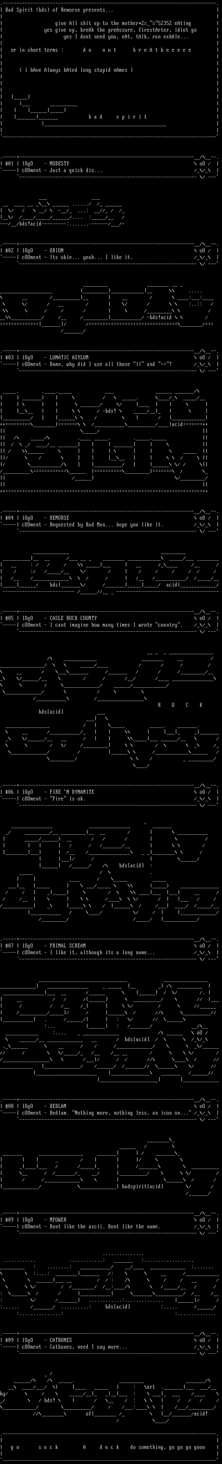 Do Not Breathe ASCII Collection by Bad Spirit