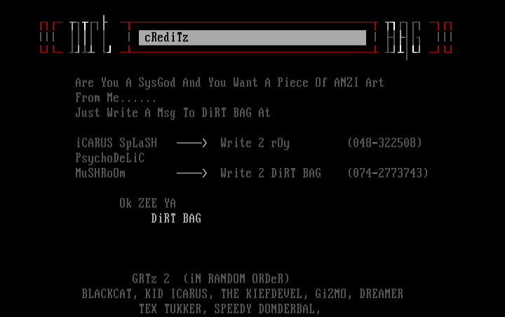 INFO FILE by DiRT BAG
