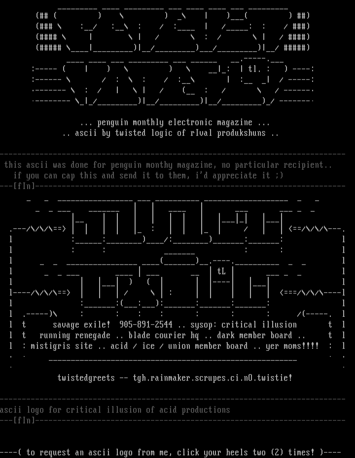 Ascii Sheet #1 by Twisted Logic