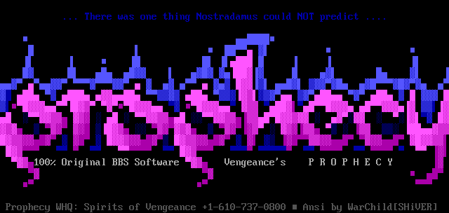 Prophecy BBS Software by Warchild
