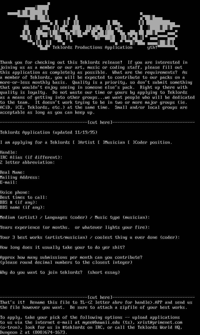 Teklordz Application by TL Senior Staff