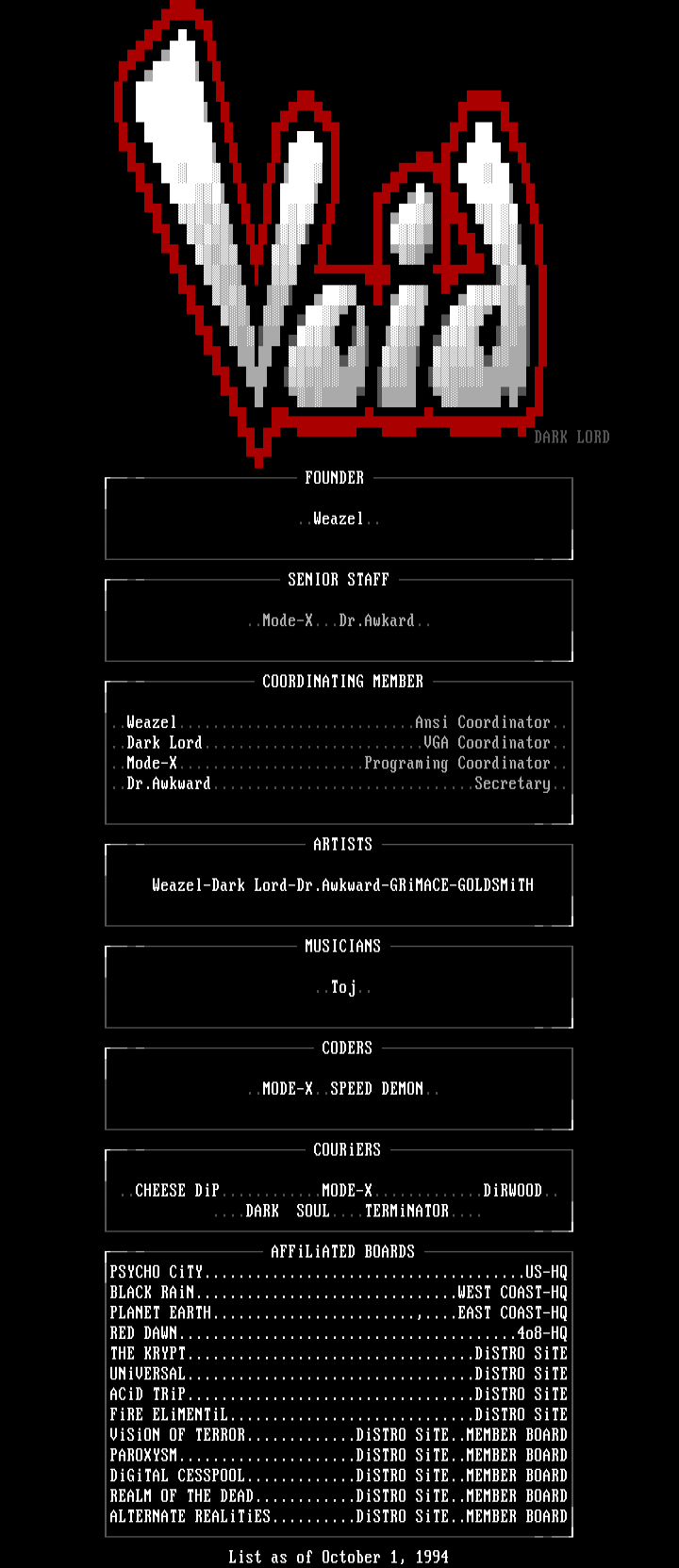 VOiD MEMBERS by Dark Lord.....WEAZEL