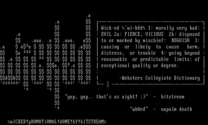 Definition of WiCKED by BitStream